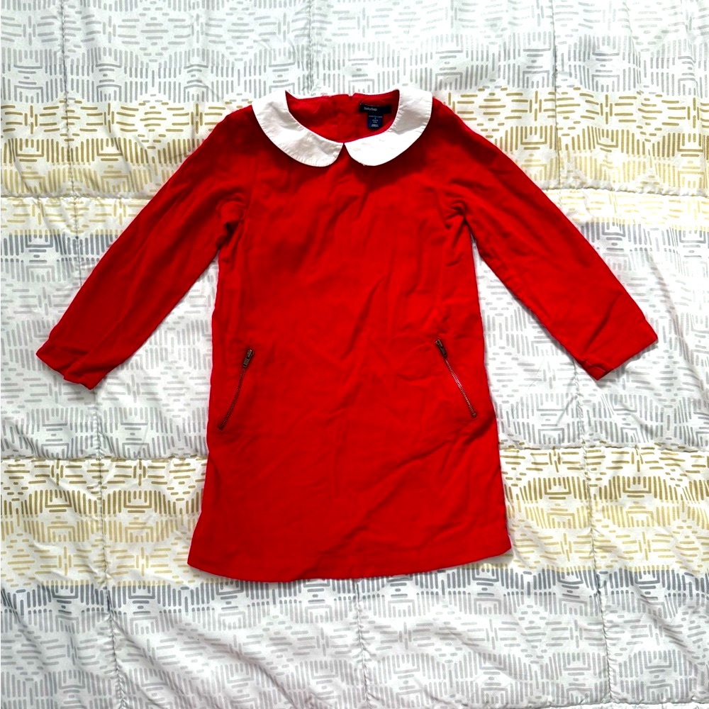 Red Dress with White Collar